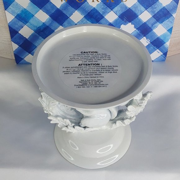 'BATH & BODY WORKS' CERAMIC PEDESTAL 'WOODLAND CREATURES' 3~WICK CANDLE STAND - Picture 7 of 15